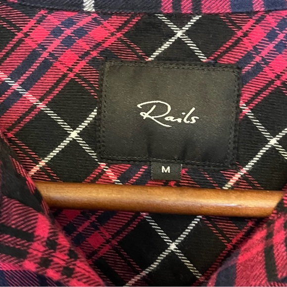 Rails Brock Plaid Button Button-Up Shirt In Pink, Black, and Navy Women's Medium - Picture 3 of 13